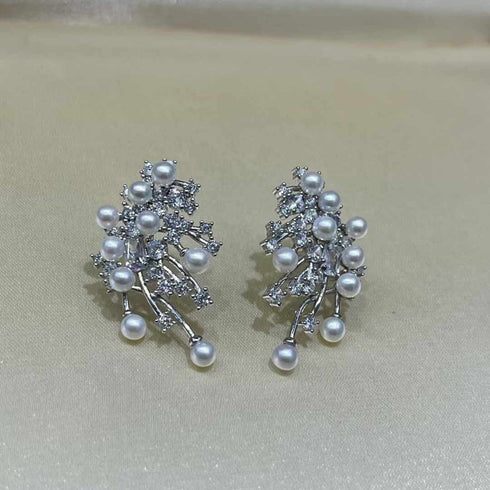 Sparkling Lucky Pearl Stud Earrings - House Of Pearls